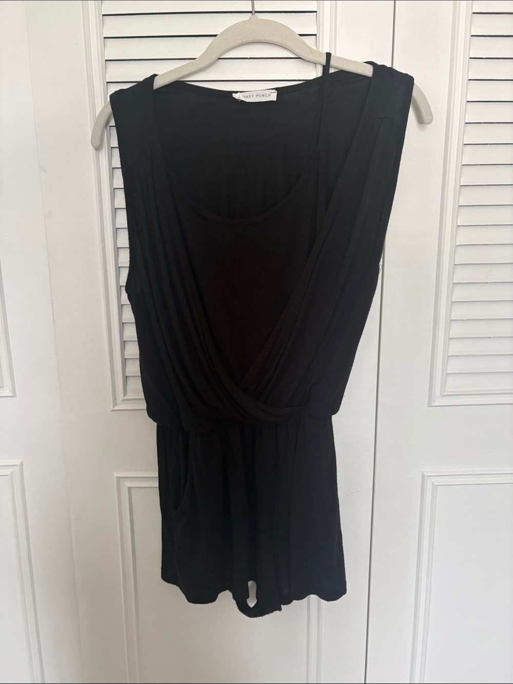 Honey Punch Black Sleeveless V-Neck Romper